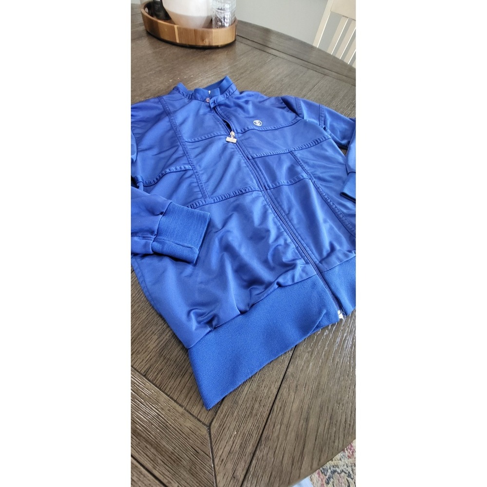 Vintage 90s Slazenger Jacket‎ Mens Large Blue Full Zip Track Top Textured BBOY